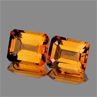 NATURAL GOLDEN ORANGE CITRINE PAIR - FL