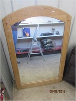 Pickle Oak Finish Framed Mirror