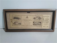 Framed Antique Car Themed Print