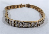 GOLD TONE DIAMOND TENNIS BRACELET