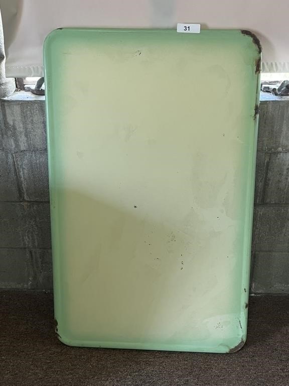 Frosted Green Hoosier Cabinet Counter Top