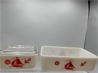 Vintage McKee red sail boat refrigerator dish