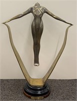 J. Plessis Bronze Sculpture, Gymnastic Woman