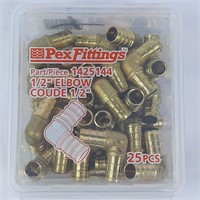 Pex Fittings 1/2" Elbow brass fittings 25 pack NIB