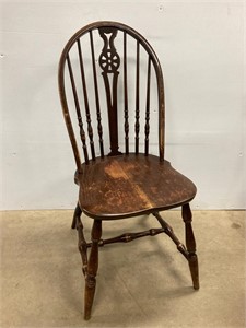 Round backed wood chair. Solid. Complete