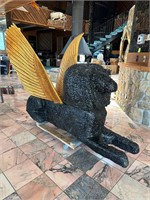 6 Foot Flying Shfink Wood Statue