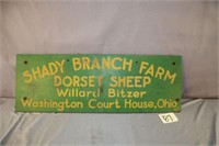 Shady Branch Farm, Washington C.H., OH Wood Sign