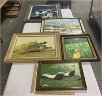 5 framed paintings-Local artist Dean Haddock