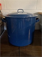 Blue Speckled Enamel Granite Ware Stock Pot