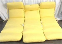 (3) Soft Yellow Sun Tanning Patio Chair Pads