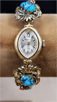 Westclock 21 Jewel Watch w/Turquoise & Coral Band