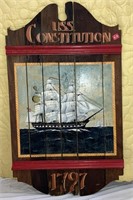 Hand Painted Wood 1797 U.S.S. Constitution Plaque