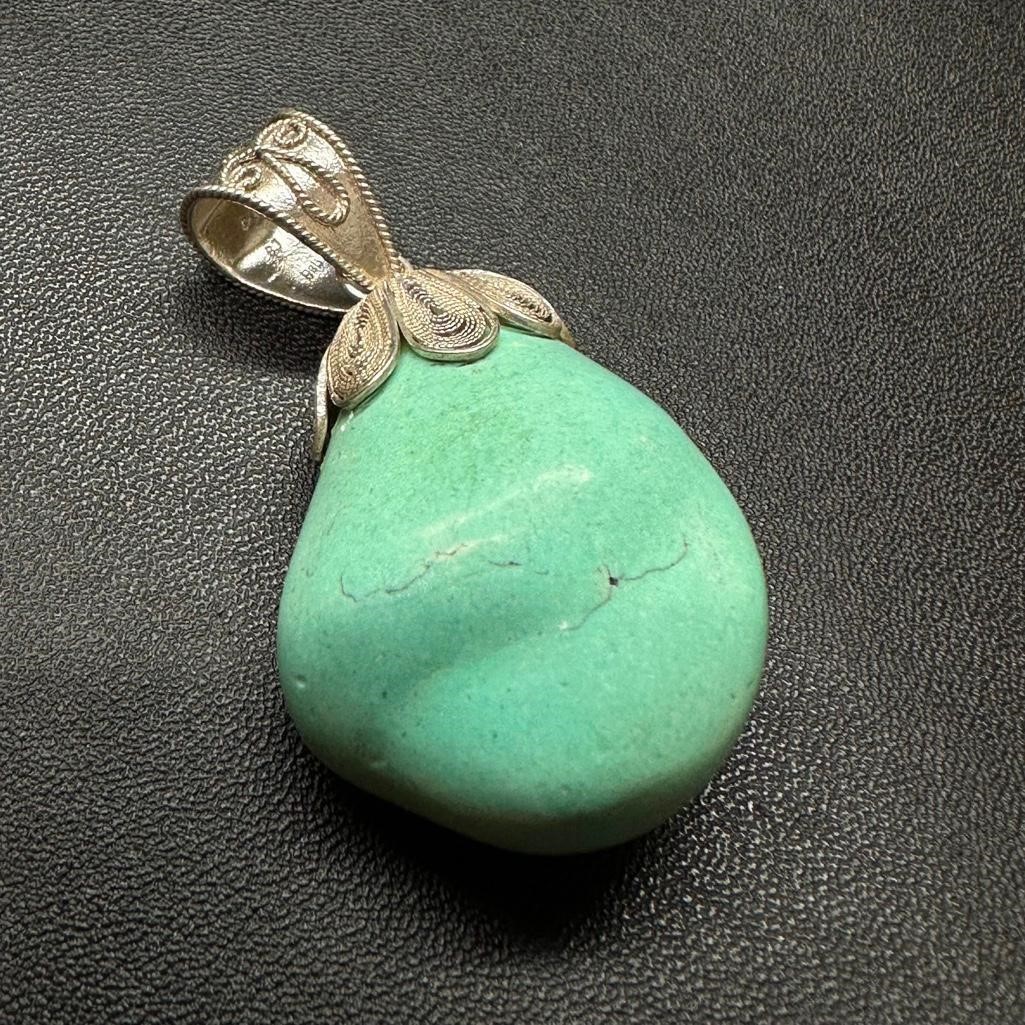 Sterling Silver Magnesite Pendant