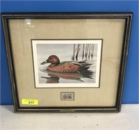 SIGNED/NUMBERED DUCK STAMP AND PRINT