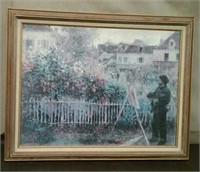 Framed Claude Monet Print, Garden, Approx.