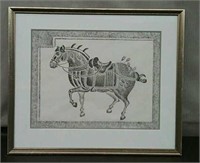 China Stone Rubbing Of A Horse, Approx. 19
