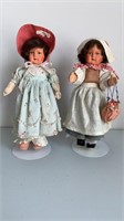 (2) Czechoslovakian celluloid/cloth dolls