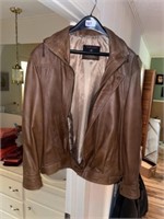 Brown Men's Leather Coat (Large)