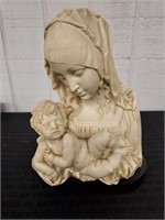 A. SANTINI 8" vintage madonna & child bust