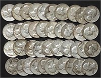 Roll of 40 Mixed Date Washington Silver Quarters