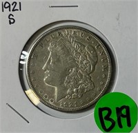 S - 1921-S MORGAN SILVER DOLLAR (B19)