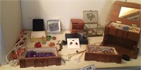 Large lot of Jewelry boxes and Avon items