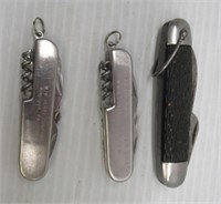 (2) Multi-tool pocket knives and (1) multi-blade