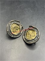 Larger foreign Sterling and Unk. Mexico Earrings