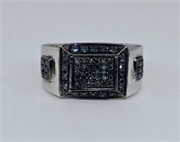 Sterling Silver Ring Set With Diamonds