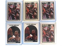 Six (6) Clyde Drexler Cards from 1989