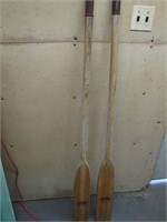 Pair of Wooden Feather Brand Paddles