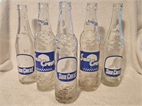 Five Vintage Sun Crest Soda Bottles