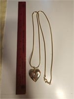 Solid Heart Necklace with Serpentine Chain