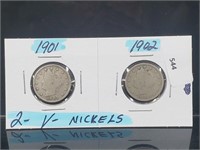 2-V Nickels 1901-1902