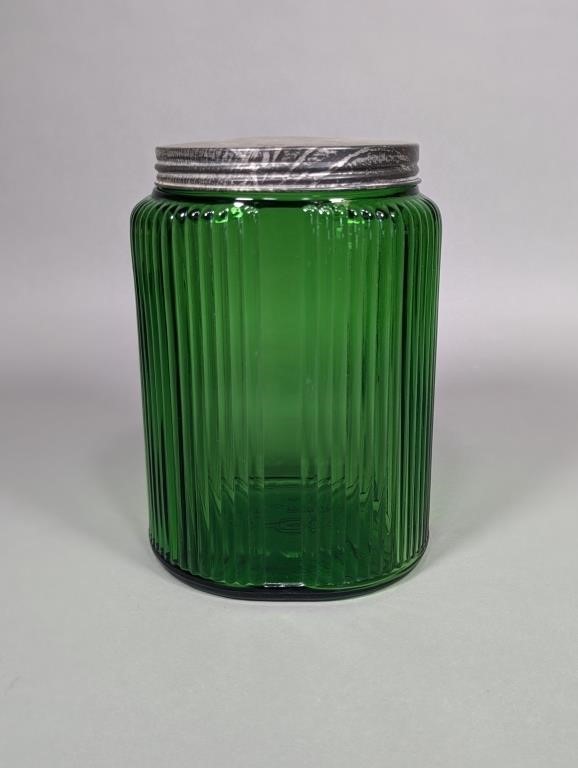 Illinois Green Glass Hoosier Jar