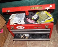 Metal Craftsman toolbox with three drawers and a