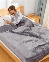 Heated Blanket 72x84  6 Levels  Auto Off  Gray