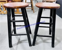Pair of Wooden Stools, 2’ 1’ 1’