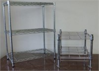 2 Wire Racks - One 3 Shelf 24" w x 30" h x 14" d