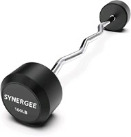 Synergee Fixed 100LB Easy Curl Bar Pre Weighted Cu