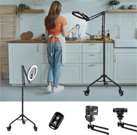LUXSURE Ring Light Tripod with Phone Holder  10