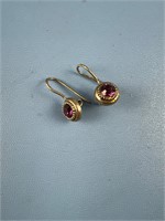 STERLING AMETHYST? EARRINGS VINTAGE