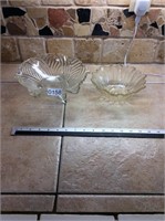 2 pieces glass- one footed