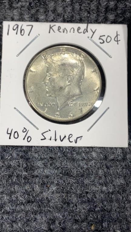 1967 40% Silver Kennedy Half Dollar Coin