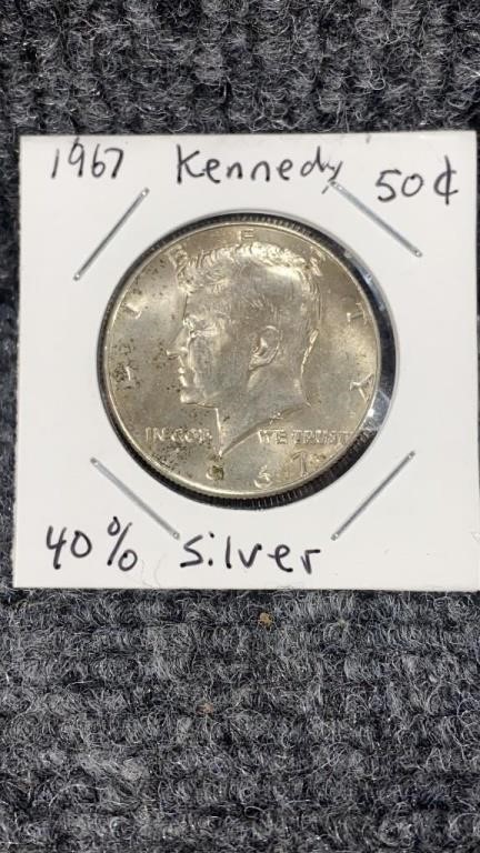 1967 40% Silver Kennedy Half Dollar Coin