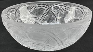 Lalique Frosted 'Pinsons' Crystal Bowl