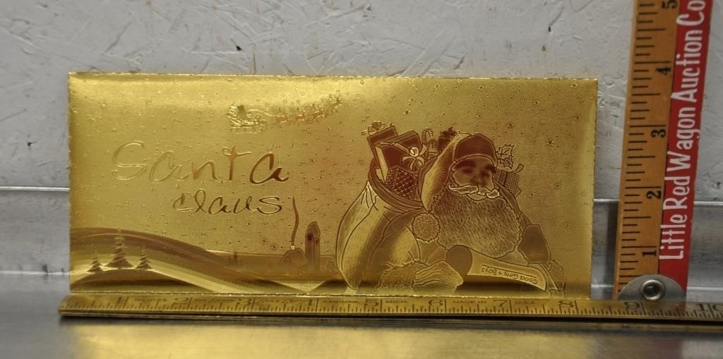24K Gold Foil Santa Claus envelope