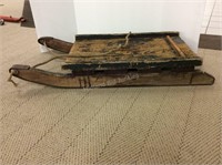 Antique wood and metal sled