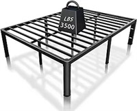Roil 14 Inch Metal Queen Bed Frame With Rounded