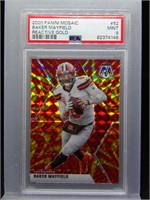 Baker Mayfield 2020 Mosaic Gold Reactive PSA 9